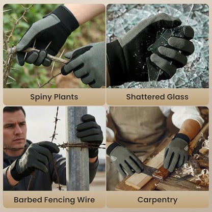 TAILI 4 Pairs Level 2 Needlestick, Level 5 Puncture Resistant Work Gloves, Feather-Light Comfort, Grip Enhanced A2 Cut Resistant Safety Gloves for Gardening, Breathable and Touchscreen Compatible, S - size: Small, style: 4 Pairs