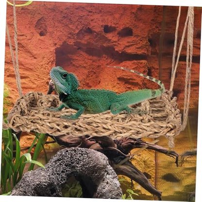 VICASKY Hammock for Bearded Dragon Woven Reptile Swing Bed Hammock for Pets Easy to Clean for Hamsters Squirrels and Lizards