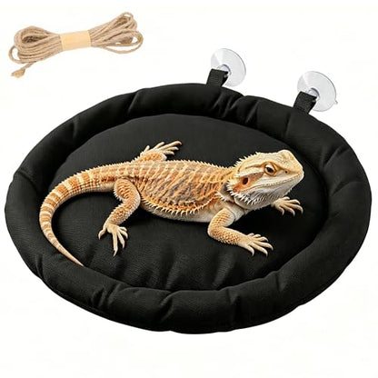 Bearded Dragon Bed Reptile Hammock, Small Animal Sleeping Pad with Suction Cup for Car Window, Washable Lizard Lounger Terrarium Resting Spot for Leopard Gecko, Guinea Pig, Hamster, Dwarf Rabbi