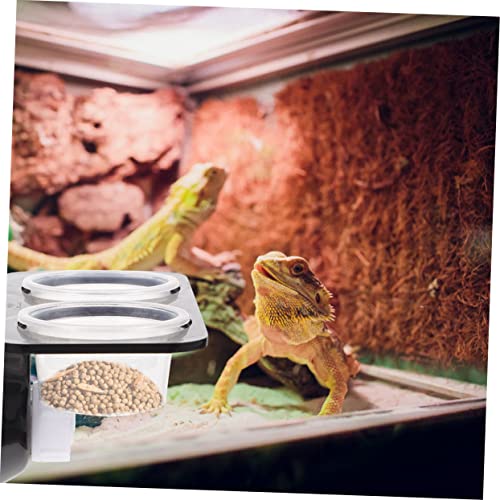 Abaodam Reptile Feeding Ledge for Gecko Snake Bearded Dragon Reptile Water Feeder and Tank Supplies
