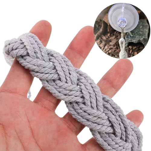 Hermit Crab Climbing Rope, 23.6 Inches, Cotton, Reptile Climbing Accessory, Gray - color: Gray