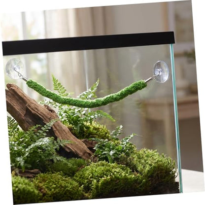 Toyvian Artificial Vines for Reptile Tank Green Plush and Plastic Climbing Rope with Suction Cup Hook for Stable Support, Flexible Realistic Jungle Vine Swing for Terrarium and Pet Habitat