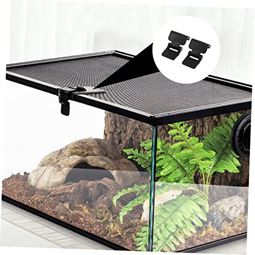 Turtle Terrarium Buckle Reptile Feeding Tank Buckle Anti-Escape Latch Reptile Tank Lid Clips Glass Turtle Easy Install for Amphibious Rain Forest Set of 4
