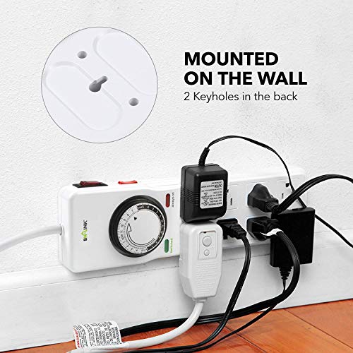 BN-LINK 8 Outlet Surge Protector with Mechanical Timer and Digital Timer Outlet