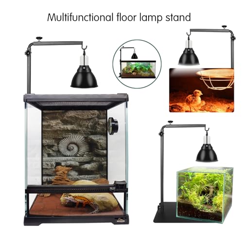 Reptile Lamp Stand Ajustable 16-31 Inch Heat lamp Holder Metal Bracket Floor Terrarium Light Holder for Reptile Glass Tank,Snake Turtle Terratium - size: 16-31 Inch