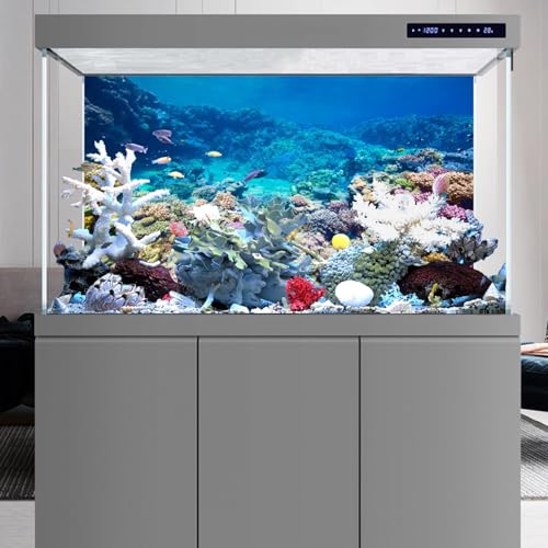 AWERT Aquarium Background Coral Reef Tropical Fish Undersea Fish Tank Background 72x16 inches Durable Polyester Background - size: 72 x 16 in