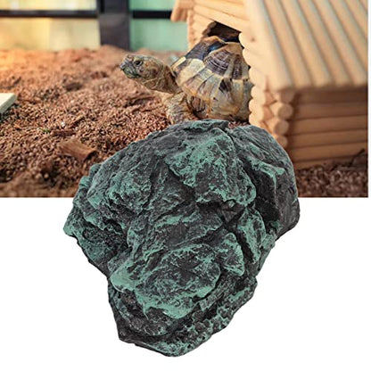 Reptile Rock Hide Cave Resin 8.5x8x4cm for Small Lizards Turtles, Natural Simulation Shelter for Crab Amphibian, 3.3x3.1x1.6in Terrarium Tank Decor