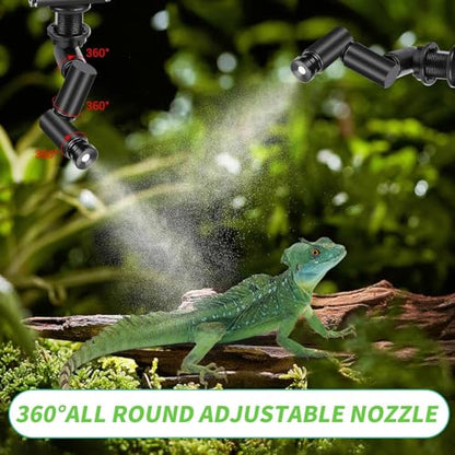 AYNEFY Reptile Fogger Mist Sprinklers,360°Adjustable Misting Nozzles Reptile Mister Nozzles Amphibians Cooling Misting Nozzles for Terrarium Rainforest Plants