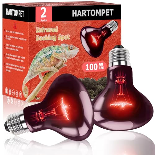 100W UVA Infrared Heat Lamp Bulb – High-Performance Red Basking Spot Light for Lizards, Leopard Geckos, Turtles and Chicks, Perfect for Reptile Tanks, Chicken Brooders & Terrariums | 2 Pack - color: Infrared Heat Lamp, size: 100W Upgraded - 3.1"