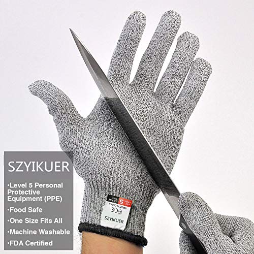 Cut Resistant Gloves Food Grade Level 5 Hand Protection,Kitchen Cut Gloves (X-Small) - size: X-Small
