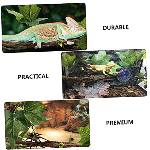 2pcs Bendable Reptile Jungle Vines with Suction Cups Durable Habitat Decor for Terrarium Artificial Leaves for Lizard Snake Gecko More Realistic Simulation Plants