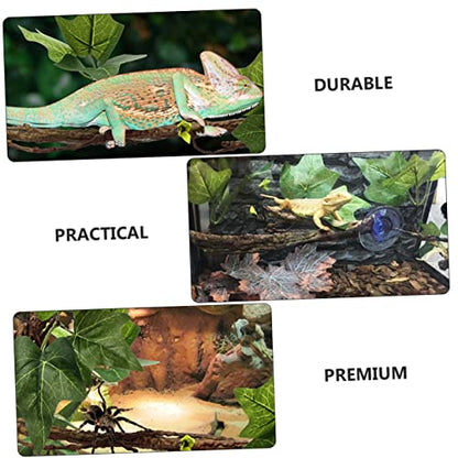 2pcs Bendable Reptile Jungle Vines with Suction Cups Durable Habitat Decor for Terrarium Artificial Leaves for Lizard Snake Gecko More Realistic Simulation Plants