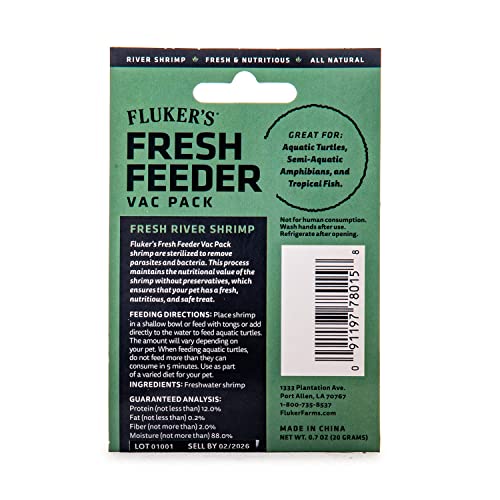 Fluker's Fresh Feeder Vac Pack Shrimp, All Natural and Preservative Free, Great for Insect Eating Reptiles, Birds, Tropical Fish or Small Animals, 0.7 oz - size: 0.7 Ounce (Pack of 1)
