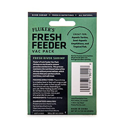 Fluker's Fresh Feeder Vac Pack Shrimp, All Natural and Preservative Free, Great for Insect Eating Reptiles, Birds, Tropical Fish or Small Animals, 0.7 oz - size: 0.7 Ounce (Pack of 1)