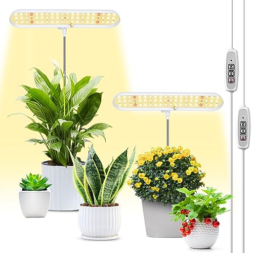 FOXGARDEN Grow Light, Full Spectrum LED Grow Lamp, Plant Lights for Indoor，Auto Timer 4/8/12H, 4 Dimmable, Height Adjustable 8.5"-24", Growing Lights 2 Pack - size: 2 pack
