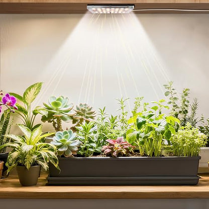 Under Shelf Grow Light, USB Powered Adhesive Stick On LED Under Cabinet Puck Light with Timer, Full Spectrum High PPFD Small Plant Light for Shelves, Indoor Plants, Terrarium, Display Case (3500K) - size: Single Head - 60 LED