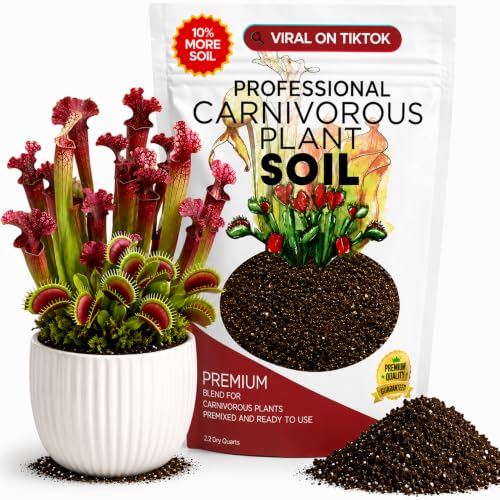 Professional Carnivorous Plant Soil Mix Large 2.2 Quarts Ready to Use, Premium Potting Soil for Venus Flytrap Sundew Pitcher Plant Butterwort, Peat Moss Coco Coir Perlite Blend Made in USA - color: Carnivorous Plant Soil Blend, size: 2.2 Quarts
