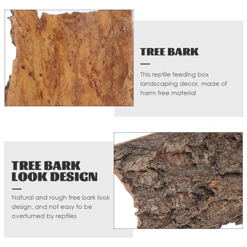 SEWACC 4pcs Natural Cork Bark Bits Reptile Bark Bedding Flat Cork Bedding Terrariums Substrate for Snake Spiders Bearded Dragons Frogs Tank Supplies