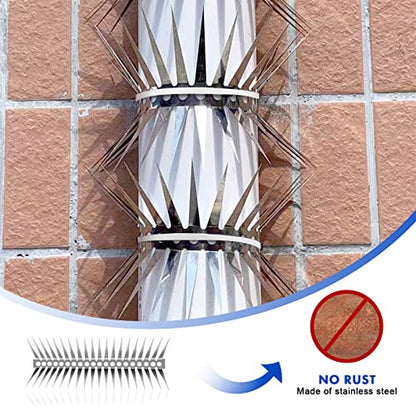 Bird Spikes - Stainless Steel Fence Spikes for Pigeons, Raccoons, Snakes - Deterrent Defender (20inch) - style: 20inch