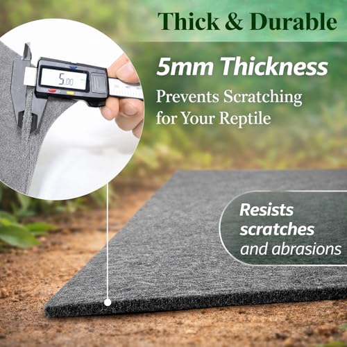 HERCOCCI 2 Pack Reptile Carpet, 39’’ x 20’’ Terrarium Bedding Substrate Liner Reptile Cage Mat Tank Accessories for Bearded Dragon Lizard Tortoise Leopard Gecko Snake (Grey) - color: Grey