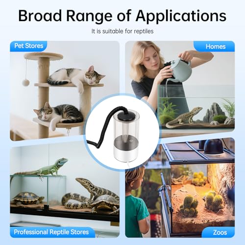 Reptile Humidifier Misters Fogger, 1.06Gal Capacity Pet Humidifier with Extended Hose, Adjustable Spray Humidification Equipment, Quiet Cool Mist Maker for Home, Pet Store