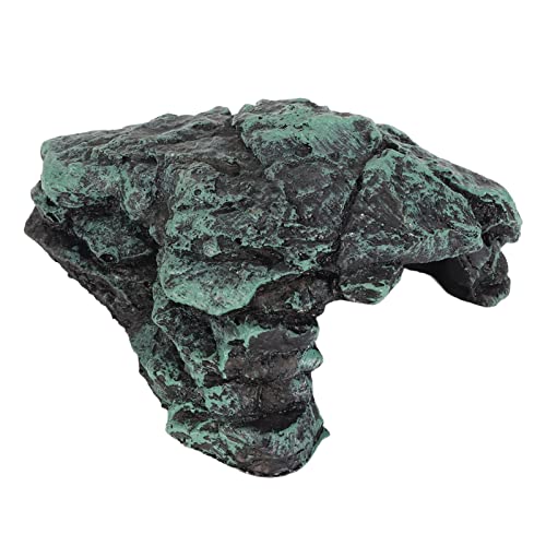Reptile Rock Hide Cave Resin 8.5x8x4cm for Small Lizards Turtles, Natural Simulation Shelter for Crab Amphibian, 3.3x3.1x1.6in Terrarium Tank Decor