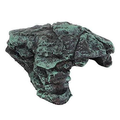 Reptile Rock Hide Cave Resin 8.5x8x4cm for Small Lizards Turtles, Natural Simulation Shelter for Crab Amphibian, 3.3x3.1x1.6in Terrarium Tank Decor