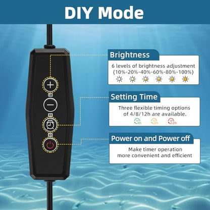 DaToo Aquarium Light Timer&Dimmer Fish Tank Light Controller with Adjustable Brightness Single Channel LED Light Timer 4/8/12h Dimmer Lights Switch for 5-24V DC LED Lights