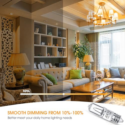 Flaspar JDE11 120V 100W, E11 Bulb, E11 Halogen Light Bulbs, T4 Mini Base Dimmable Candelabra Bulbs, 2800K Warm White Halogen Clear JDE11 Bulb for Ceiling Fan, Chandeliers, Cabinet Lighting, 2 Pack - size: 2 Pack E11 Bulb 100W