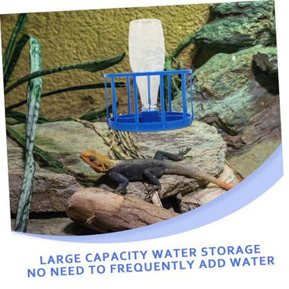 Leopard Gecko Feeding Dish Reptile Water Bowl Large Reservoir Easy to Clean Automatic Water Feeder