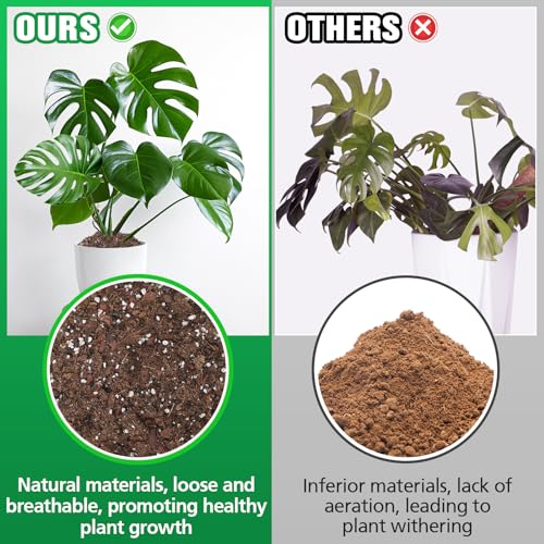 3.2QT Monstera Soil Potting Mix - Natural Organic Tropical Plant Soil for Improving Growth Rate, Sustainable Houseplants Growing Media for Indoor Bonsai Succulents Moisture Retention Drainage