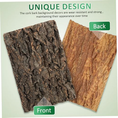 BESPORTBLE 2pcs Cork Bark Aquarium Decor Natural Hideout for Reptiles Climbing Habitat for Bearded Dragon Lizard Snake Tank Aesthetic
