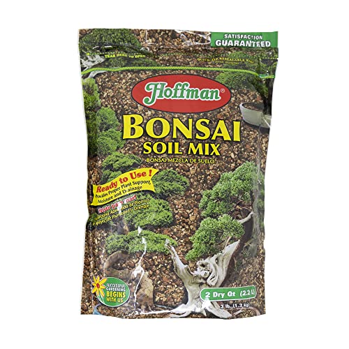 Hoffman Ready to Use Bonsai Soil Potting Mix to Provide Proper Support, Moisture, and Drainage, 2qt Bag, 2 Pack - size: 2 quarts