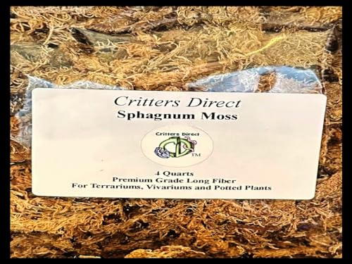 Sphagnum Moss, 8 Quarts, Premium Blend for Terrariums, Vivariums, Reptile and Amphibian Habitats, Carnivorous, Orchid, Succulent, Bromeliads and Fern Potted Plants, By Critters Direct (8 Quarts)