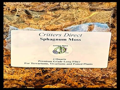 Sphagnum Moss, 8 Quarts, Premium Blend for Terrariums, Vivariums, Reptile and Amphibian Habitats, Carnivorous, Orchid, Succulent, Bromeliads and Fern Potted Plants, By Critters Direct (8 Quarts)