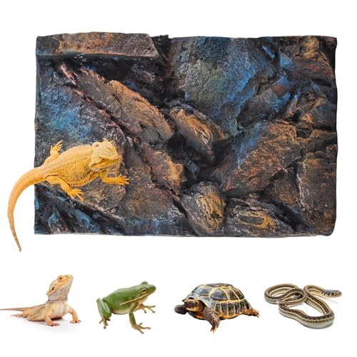 Rock Terrarium Background, 3D Reptile Tank Background Board Amphibian Stereo Backdrop Wall Reptile Stereo Decoration Aquarium Decoration Reptile Gecko Frog Lizard - color: Blue