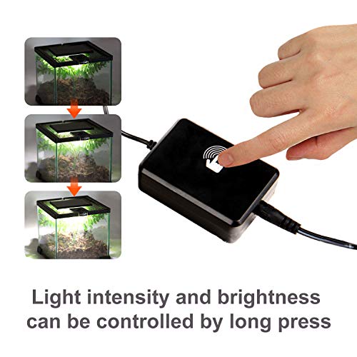 REPTI ZOO Terrarium Light - Day and Night Mode Reptile LED Light Hood with White and Blue Light for Different Pet Habits