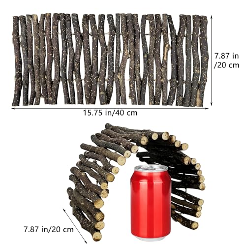 Hamiledyi 2pcs Large Reptile Hides Bearded Dragon Hide Bendable Climbing Bridge Wood Tunnel Tortoise Hut Lizard Hiding Cave for Snake Turtle Gecko Chameleon (15.8" x 7.9")