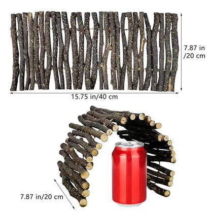 Hamiledyi 2pcs Large Reptile Hides Bearded Dragon Hide Bendable Climbing Bridge Wood Tunnel Tortoise Hut Lizard Hiding Cave for Snake Turtle Gecko Chameleon (15.8" x 7.9")