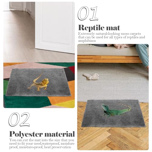 BESPORTBLE 2Pcs Wear-Resistant Reptile Mat Absorbent Household Snake Bedding for Tortoises Lizards Frogs Washable Reusable Comfortable Pet Carpet for Terrarium Substrate