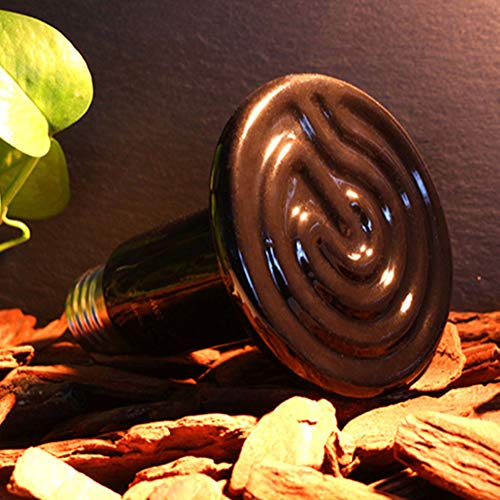 Reptile Heating Lamp Bulb 2pcs Amphibian Ceramic Infrared Emitter with no Light for Chicken Brooder Coop Hedgehog, Iguana Lizard Bearded Dragon Turtle Snake (Black, 150W)