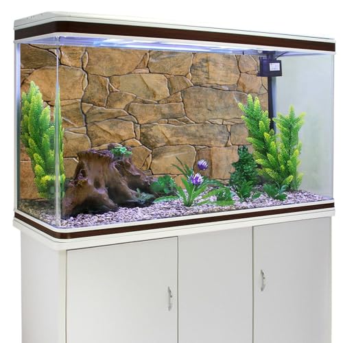 AWERT Stone Aquarium Background Rocky Fish Tank Background Rock Terrarium Background 60x24 inches Vinyl - size: 60x24in/150x60cm