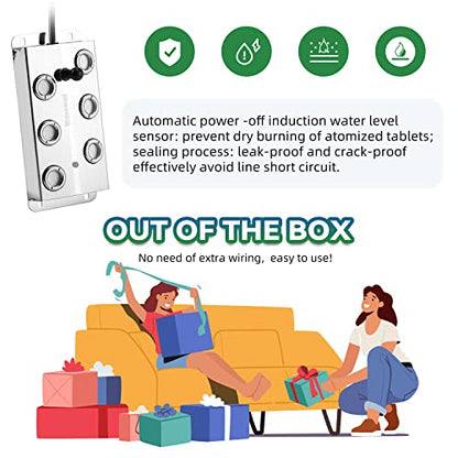 Mxmoonant 6 Head Ultrasonic Mist Maker Fogger 4200 ml/H Mister 250W Pond Fog Machine Atomizer Air Humidifier for Halloween Decoration, Plant Mushroom Humidification 110V