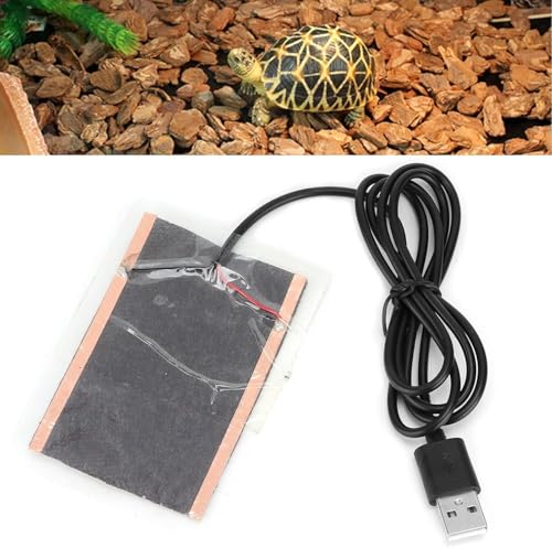 USB Reptile Carbon Fiber Heating Film, Bending Constant Temperature Heating Pad for Tortoise Snake Lizard Gecko Hermit Crab Turtle Amphibians