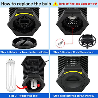 GOOTOP Replacement Bulb for Zap T6 Pro, K15, T9,X3 Bug Zapper, 15W, 4-Pin Base, U-Tube Bulb Twin Tube Bulb - size: 1 pcs