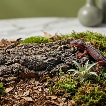 BESPORTBLE 2 Pack Reptile Bark Platform, Natural Tree Bark Climbing Shelf for Lizards, Geckos, Turtles, Snakes and Small Terrarium Pets