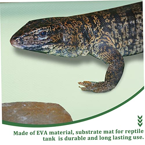 Mikikit Reptile Carpet Mat for Terrarium Bedding Durable Eva Substrate Liner for Bearded Dragon Leopard Gecko and Other Reptiles Easy to Clean Non-Absorbent Design - color: Light Green
