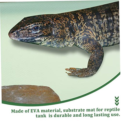 Mikikit Reptile Carpet Mat for Terrarium Bedding Durable Eva Substrate Liner for Bearded Dragon Leopard Gecko and Other Reptiles Easy to Clean Non-Absorbent Design - color: Light Green
