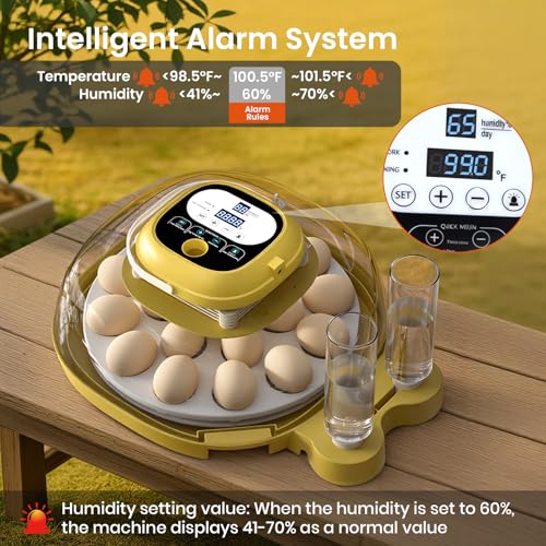 18&33 Egg Tray - Egg Incubators for Hatching Eggs with Automatic Egg Turning & Humidity Control, LED Display, Air Vent, Auto Water Refill & Egg Candler, for Turkey, Quail, Duck, Chicken Eggs