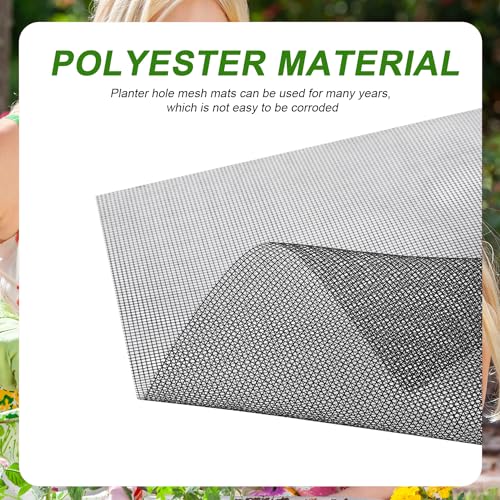 10pcs Flower Pot Hole Mesh Pad, 11.8x7.8 Inch Bonsai Mesh Drainage Screens Plant Pot Drainage Mesh Plant Screen Mesh Preventing Soil Leakage - color: Black